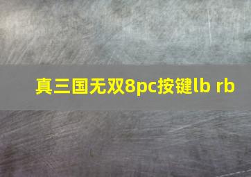 真三国无双8pc按键lb rb